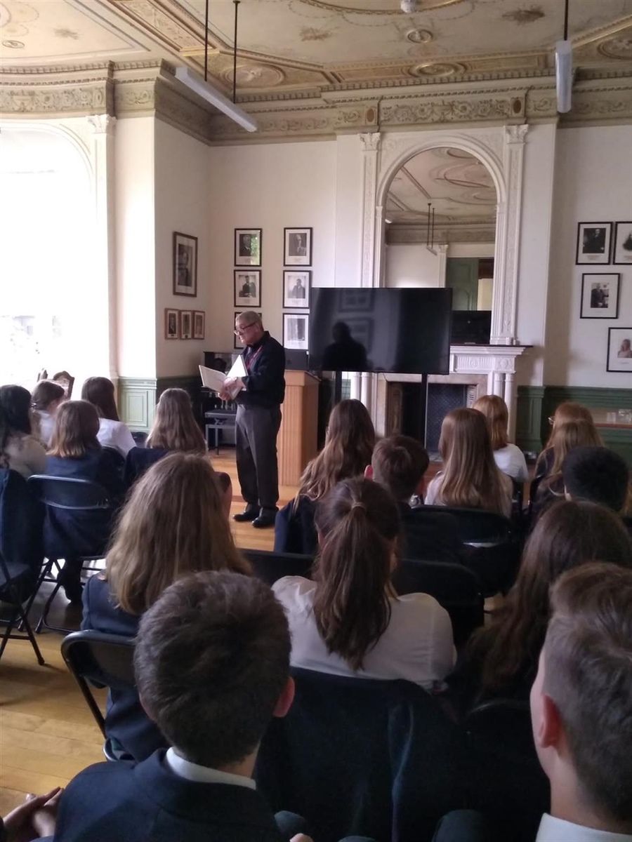 Year 8 pupils learn about the abolition of the slave trade from Professor David Richardson