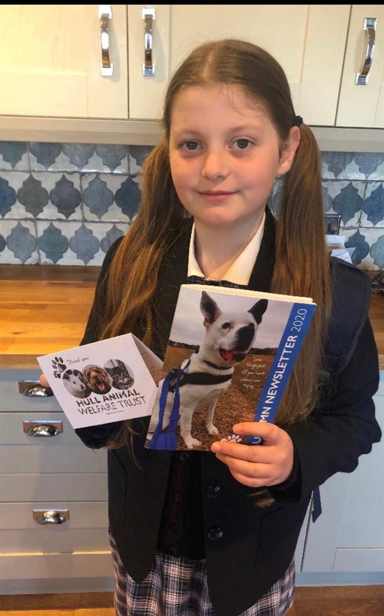 Year 5 Ruby walks 5,000 steps to raise money for the Hull Animal Welfare  Trust